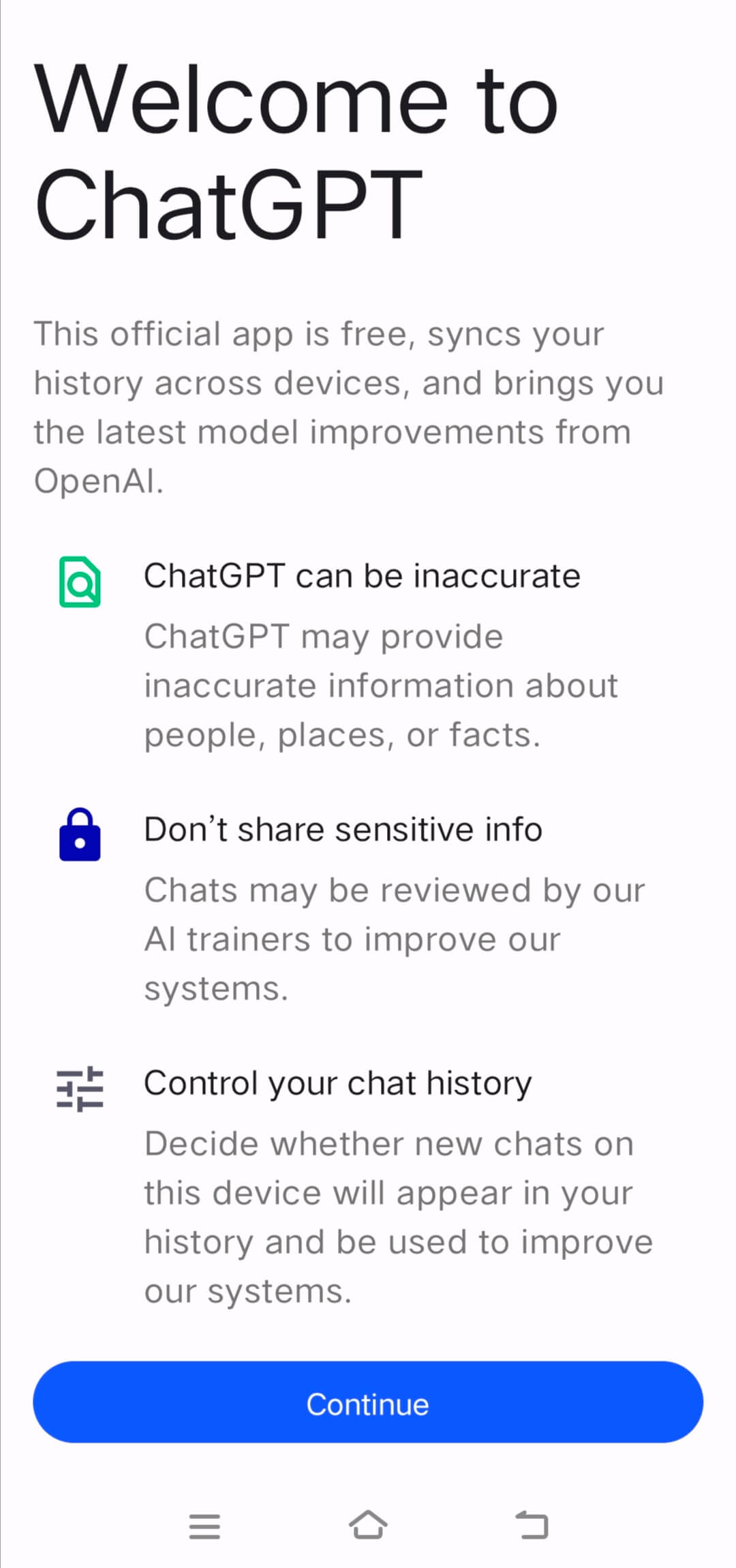 ChatGPT Android Welcome to ChatGPT