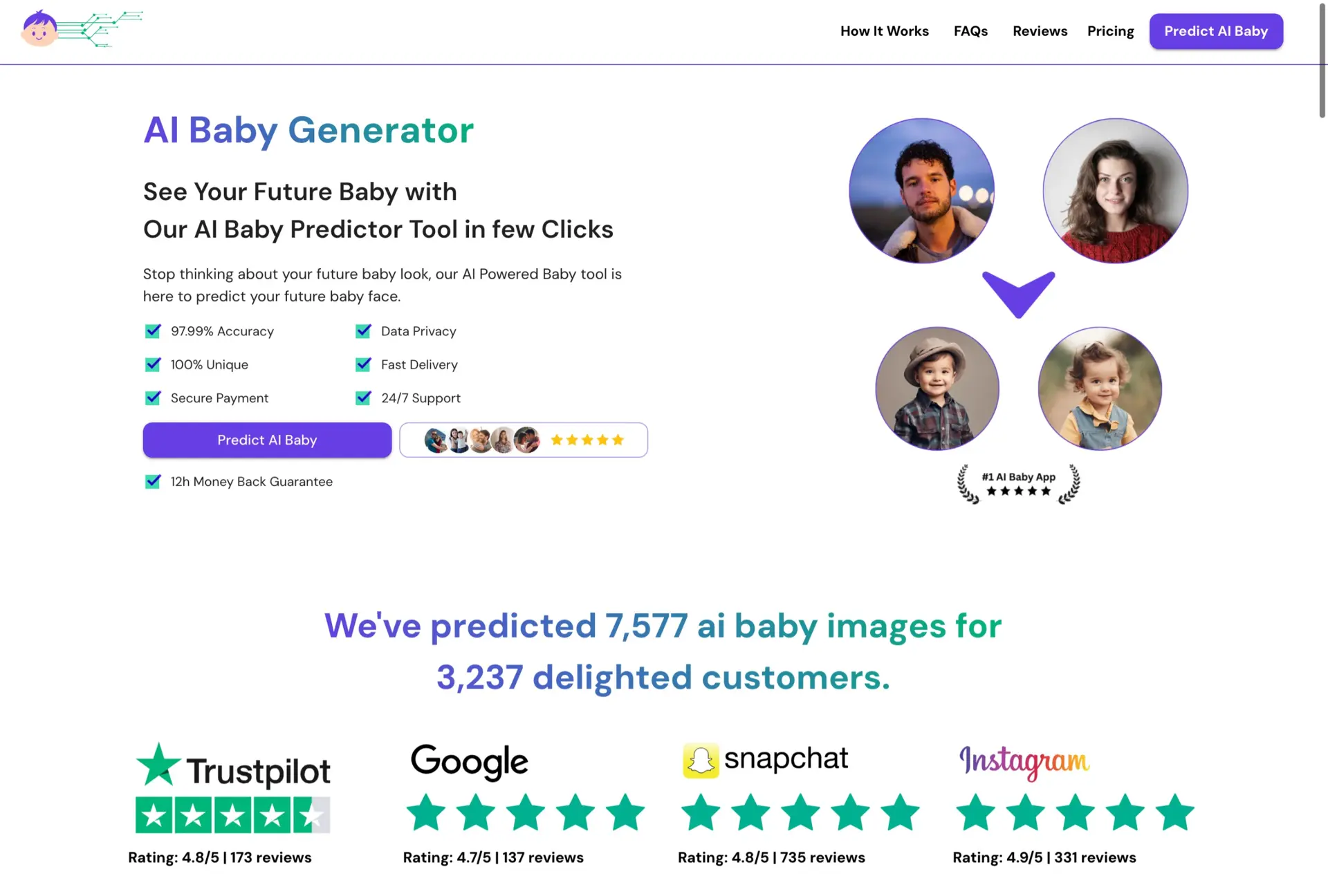 AI Baby Predictorwebsite picture