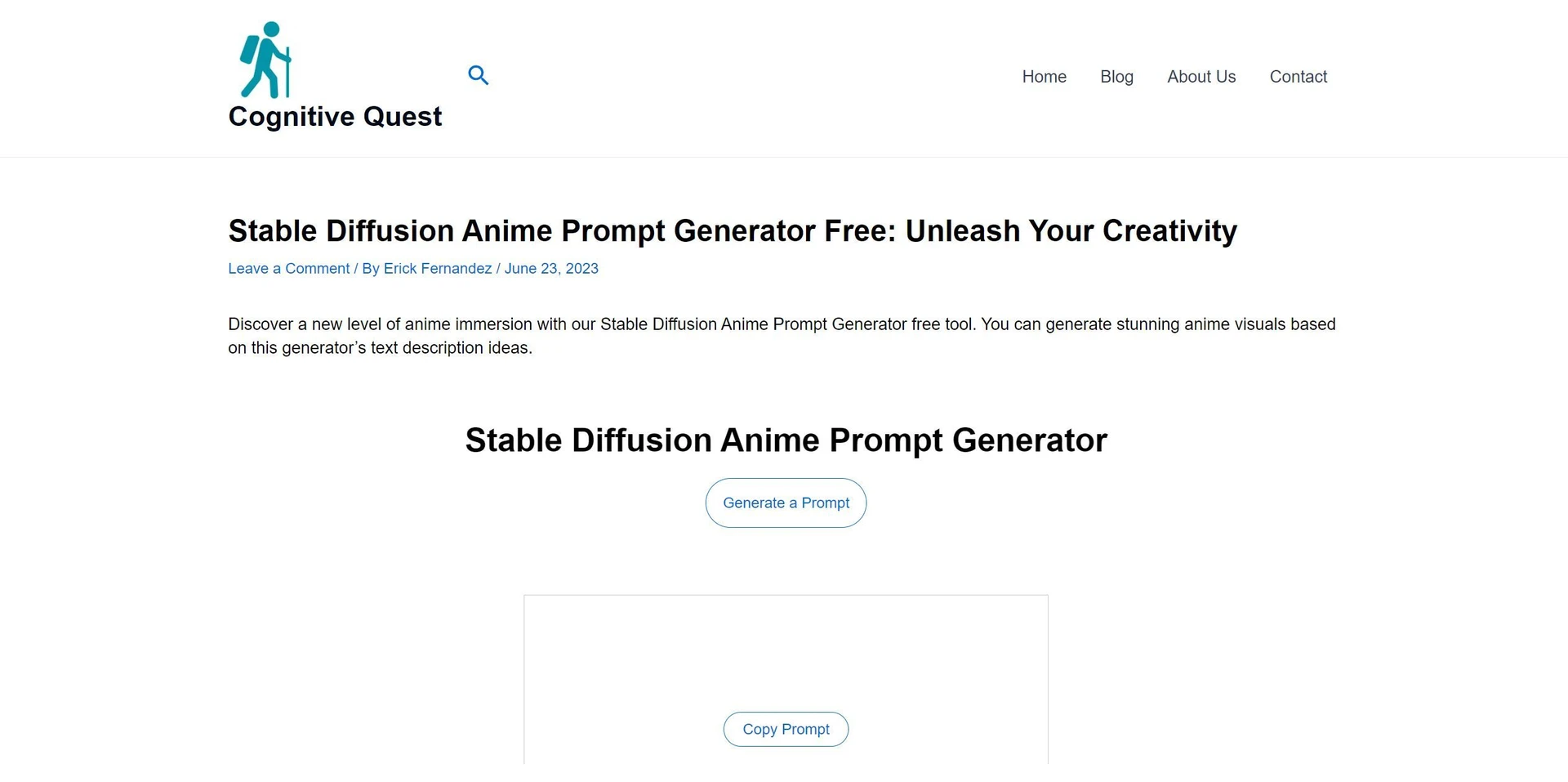 Stable Diffussion Anime Prompterwebsite picture