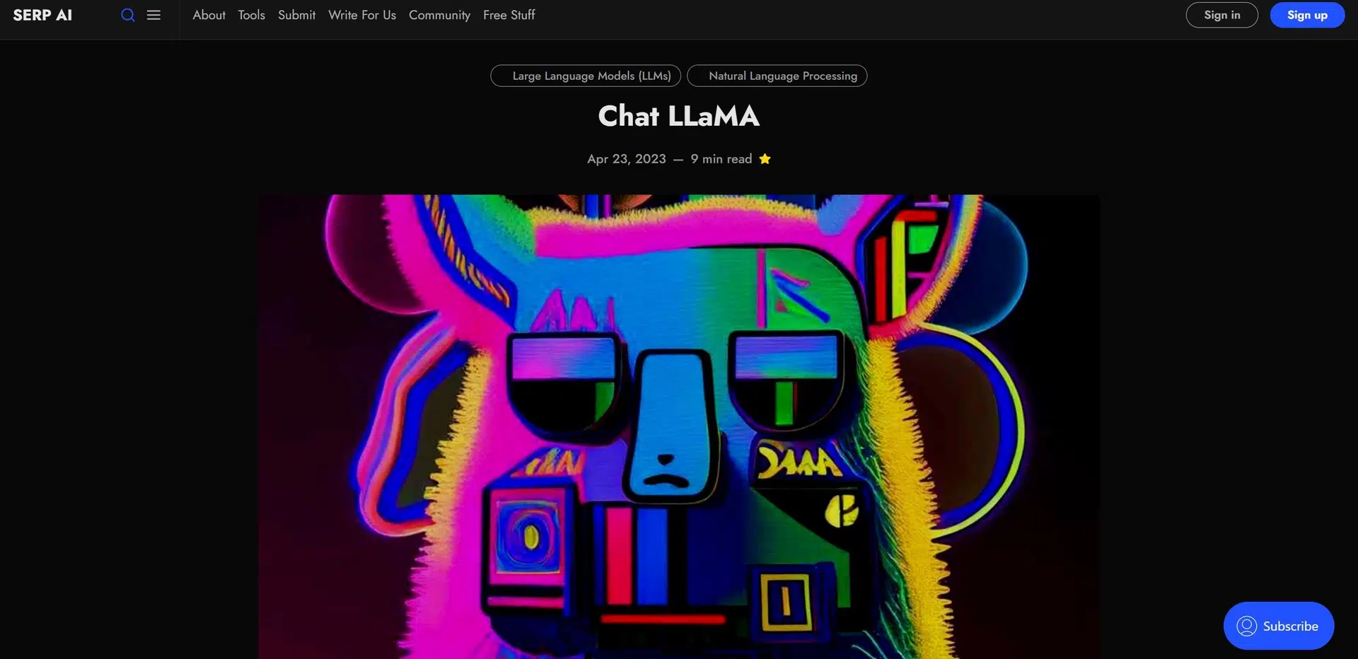 Chat LLaMAwebsite picture