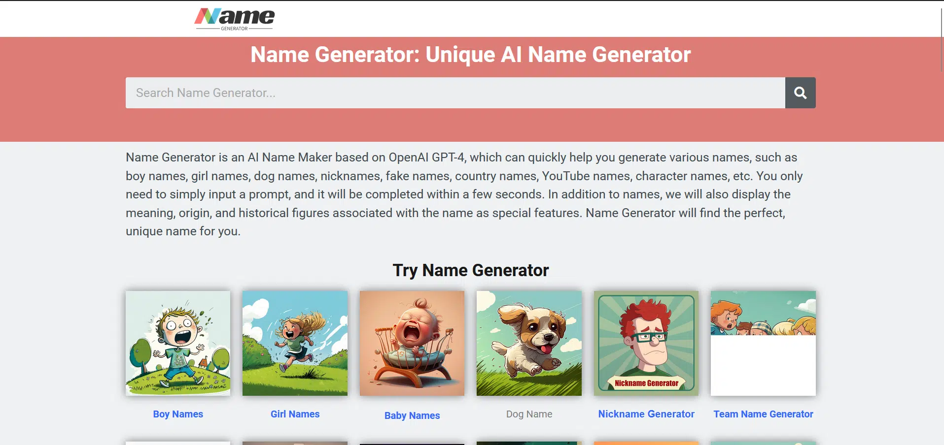 Name Generatorwebsite picture