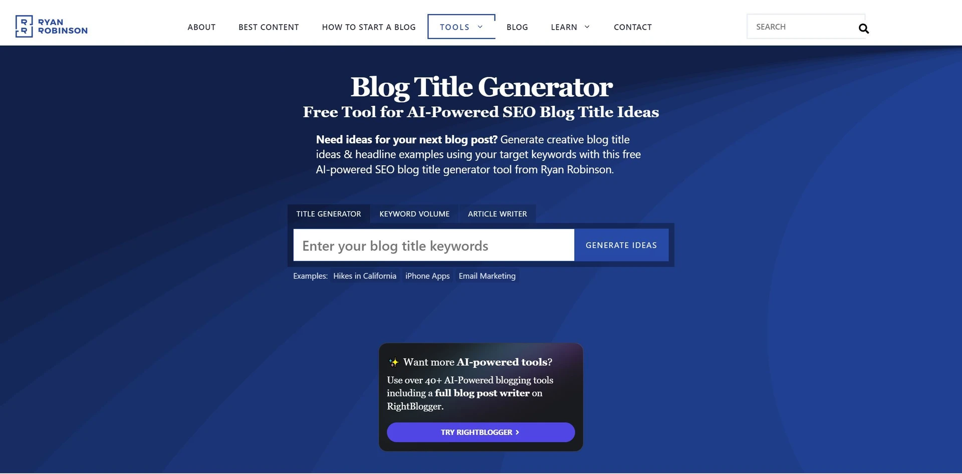 Blog Title Generatorwebsite picture