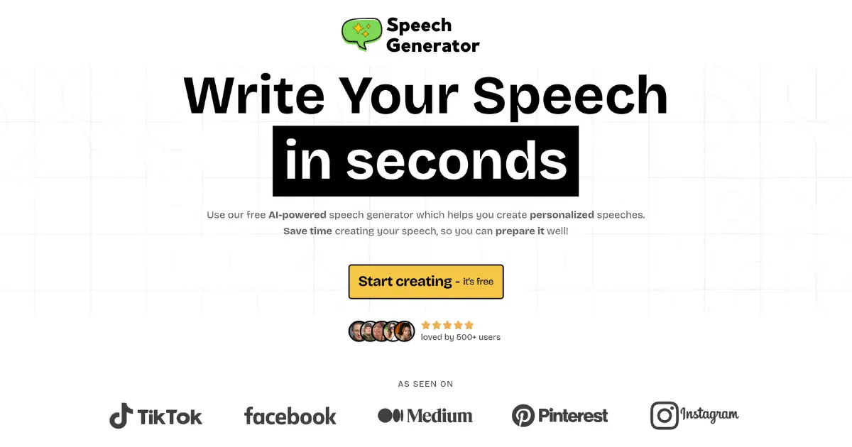 SpeechGenerator AIwebsite picture