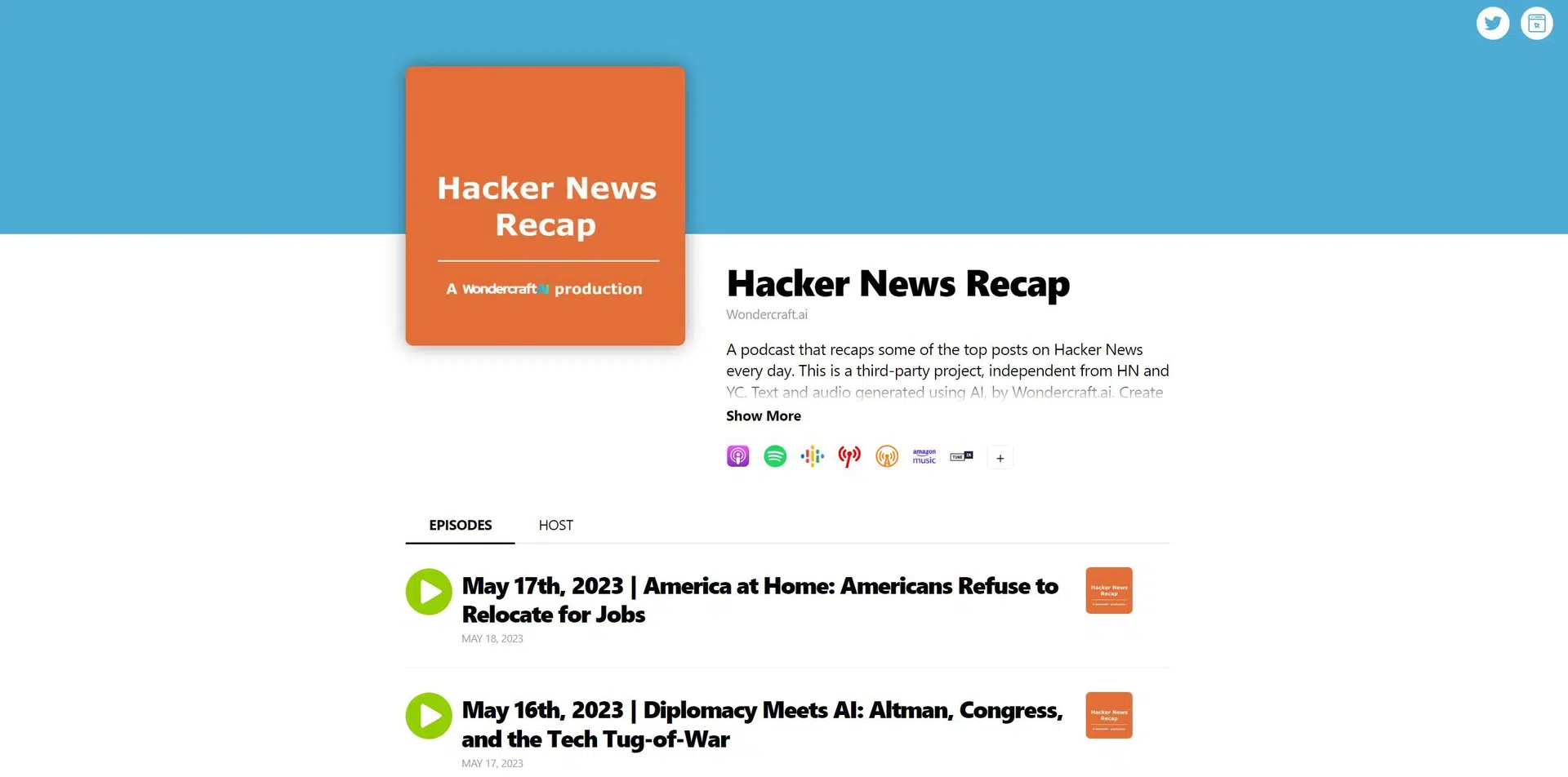 Hacker News Recapwebsite picture