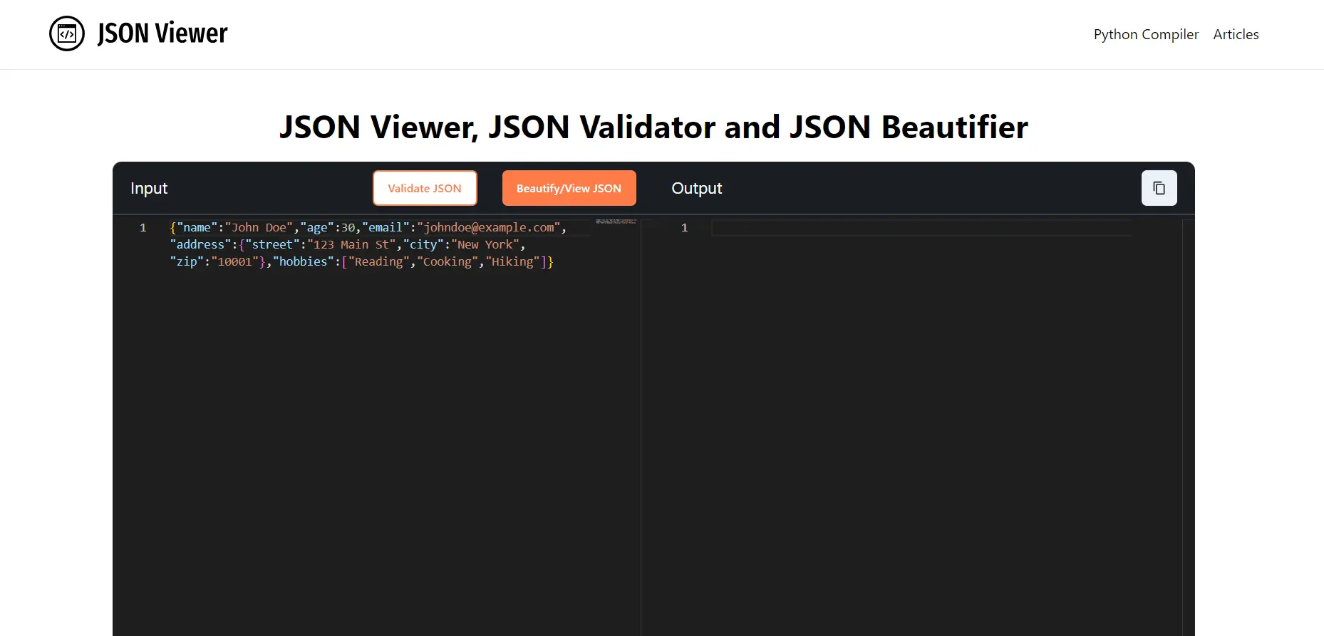 JSON Viewerwebsite picture