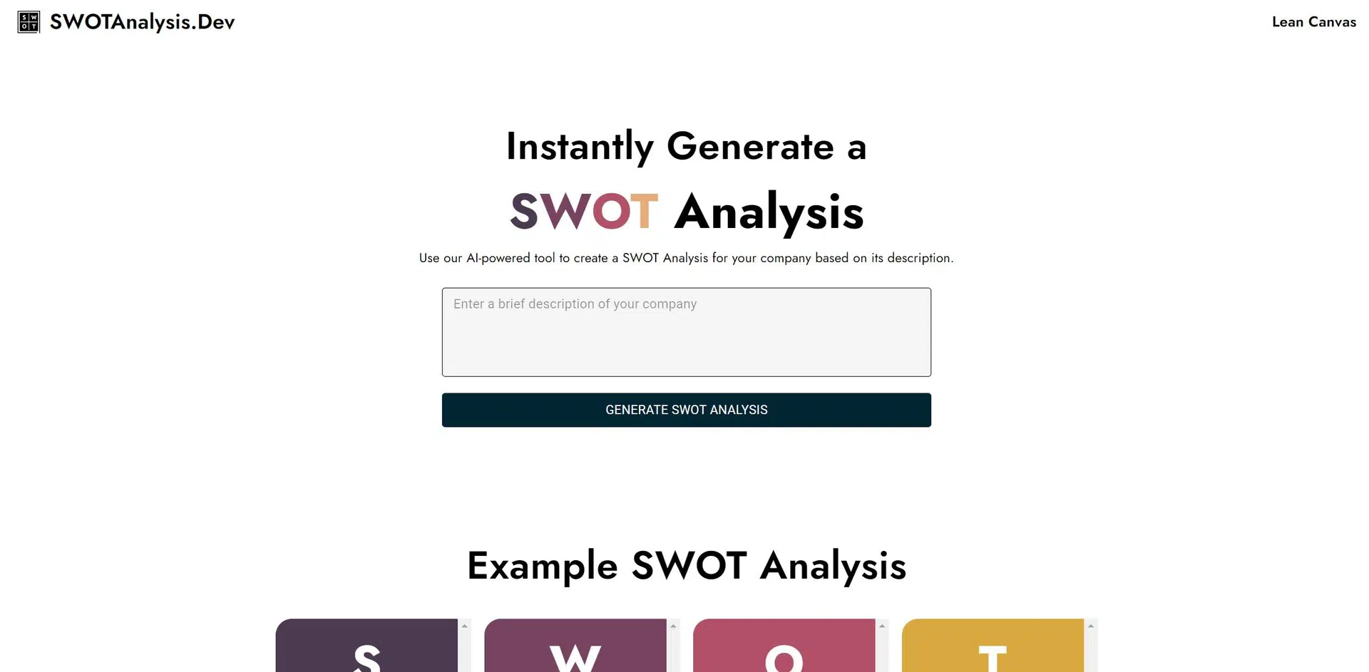 AI SWOT Analysiswebsite picture