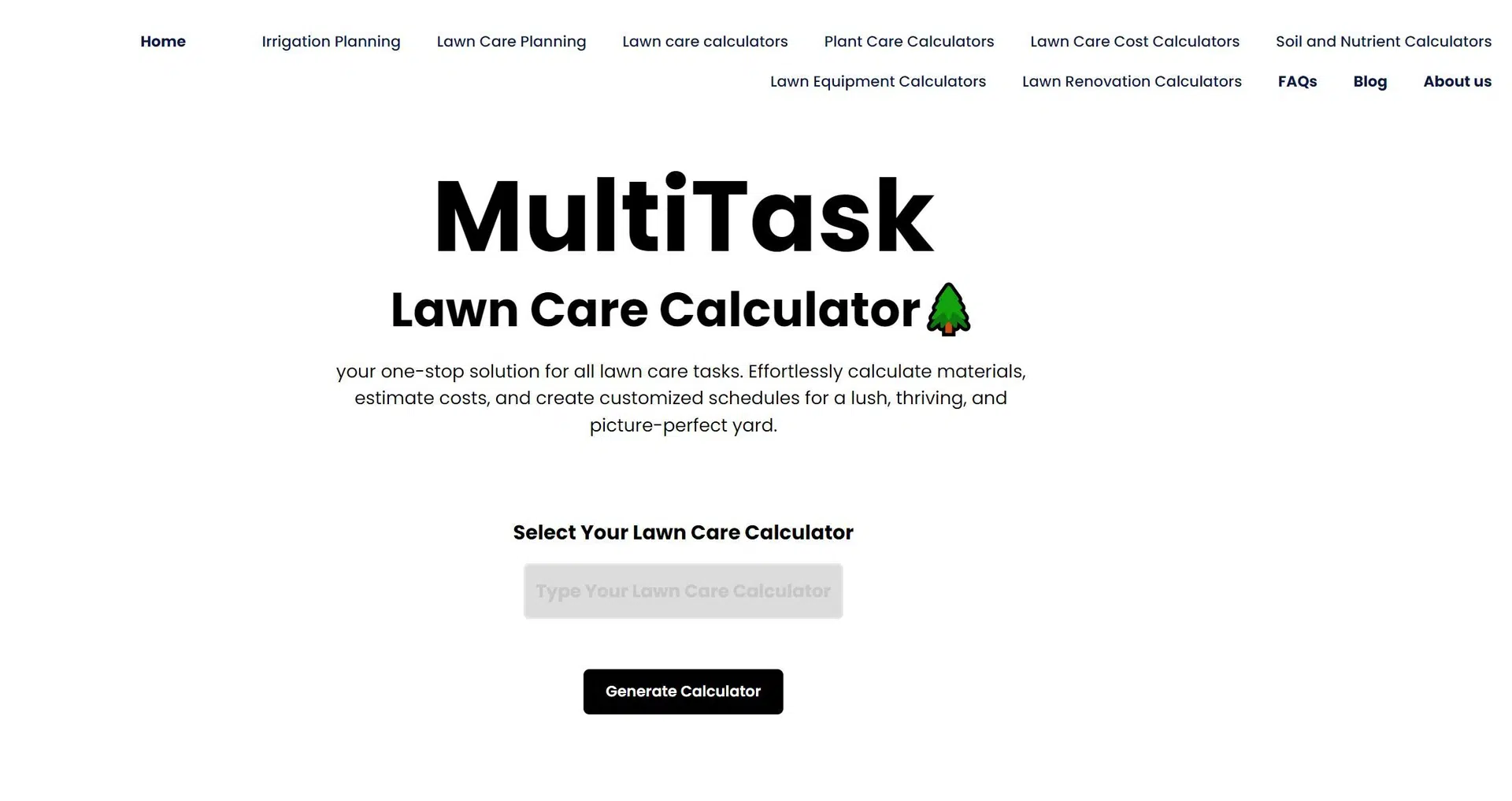 Lawn Care Calculatorwebsite picture