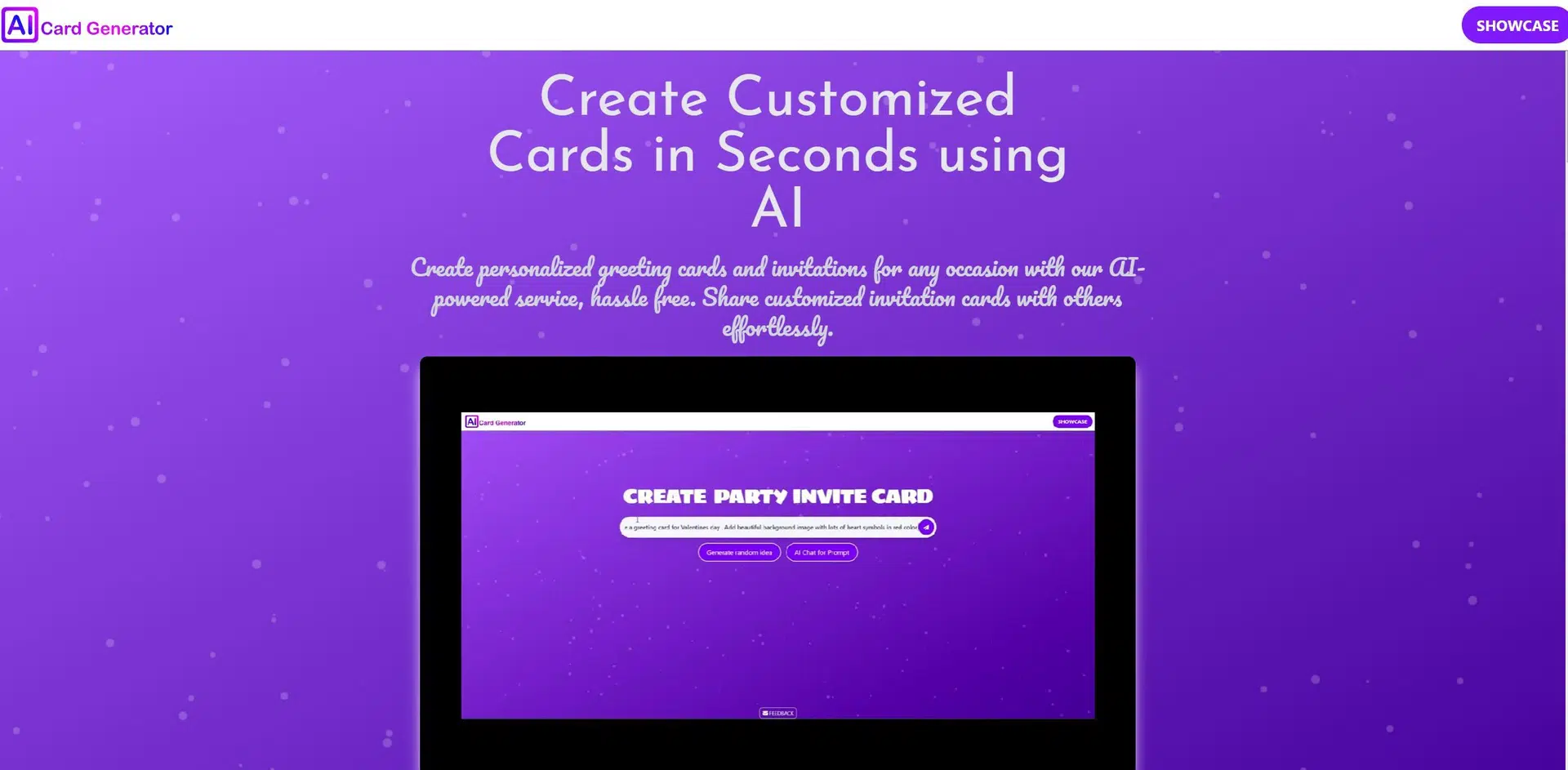 AI Card Generatorwebsite picture