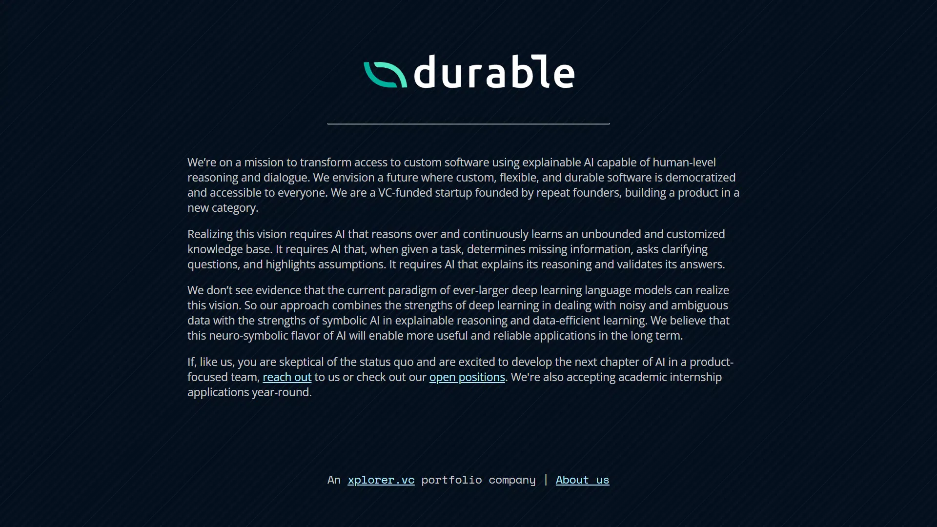 Durable AIwebsite picture