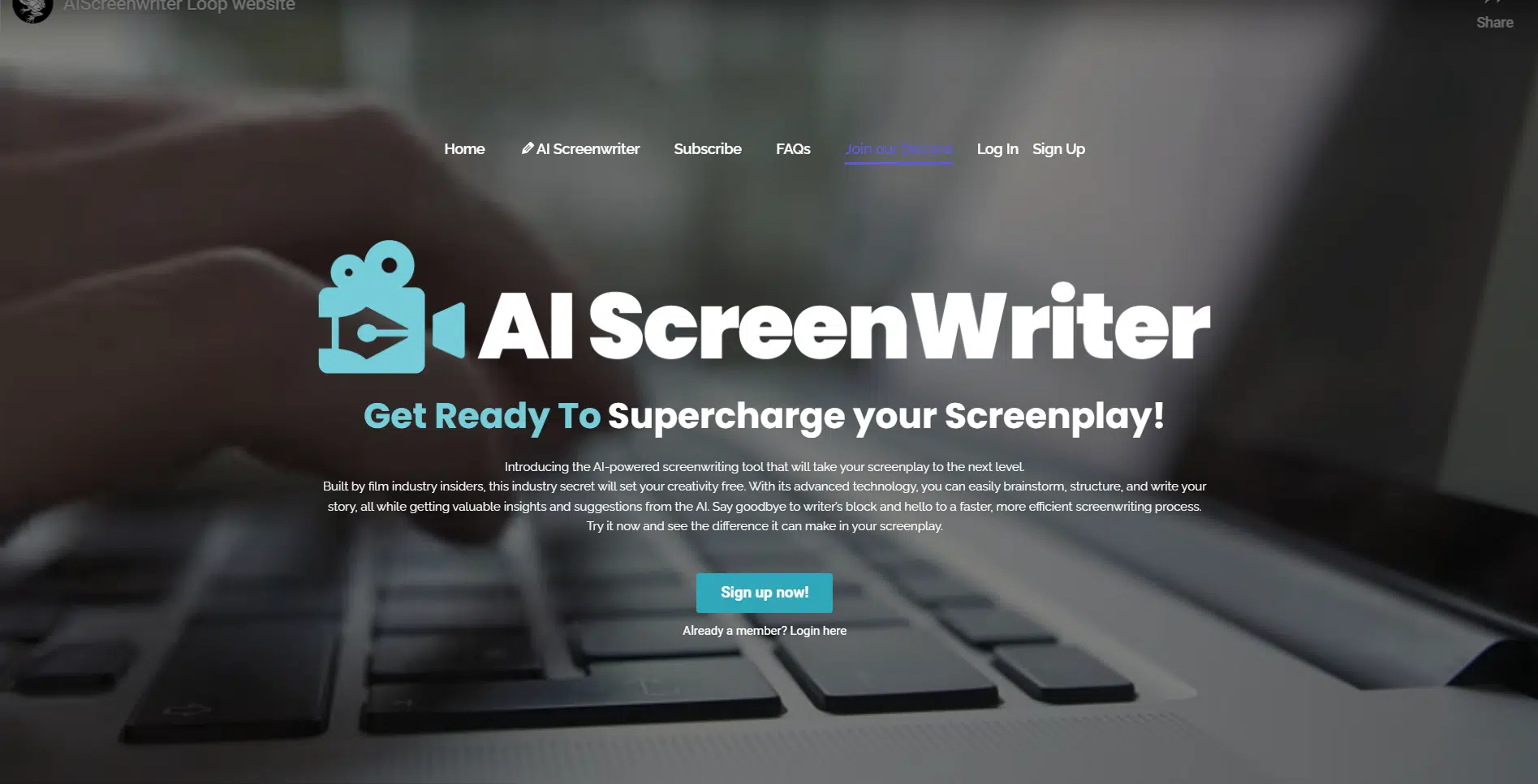 AI Screenwriterwebsite picture