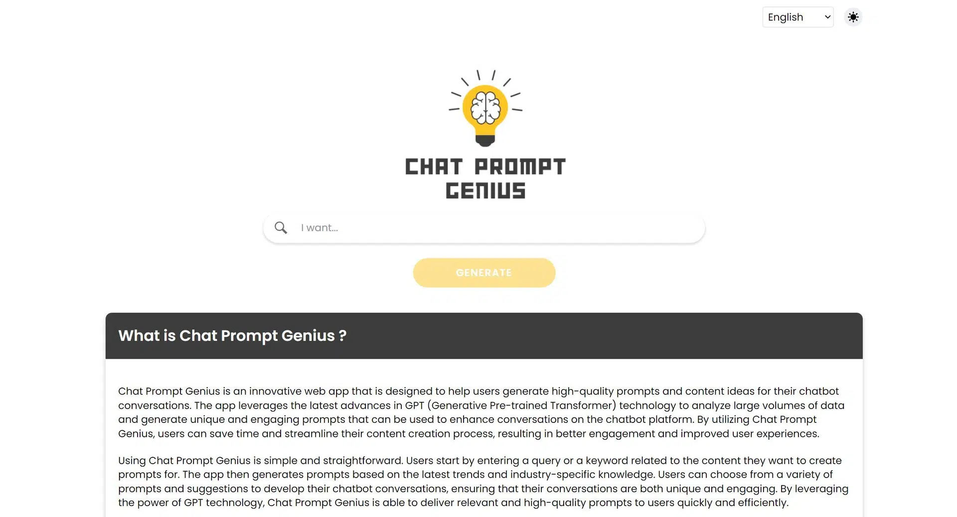 Chat Prompt Geniuswebsite picture