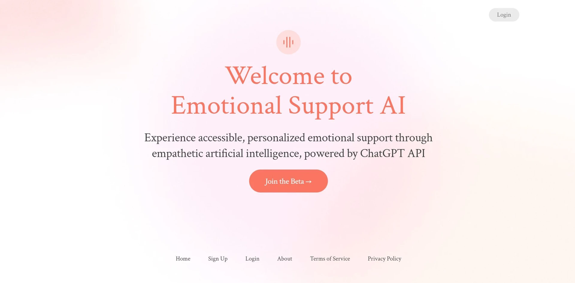 Emotional Support AIwebsite picture