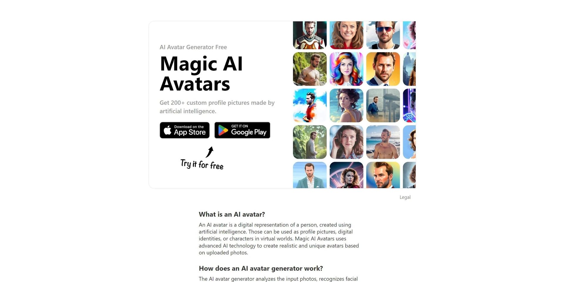 Magic AI Avatarswebsite picture