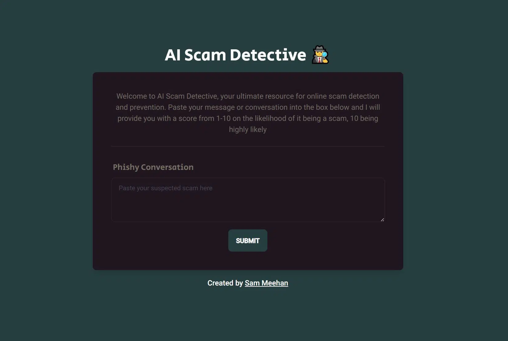 AI Scam Detectivewebsite picture