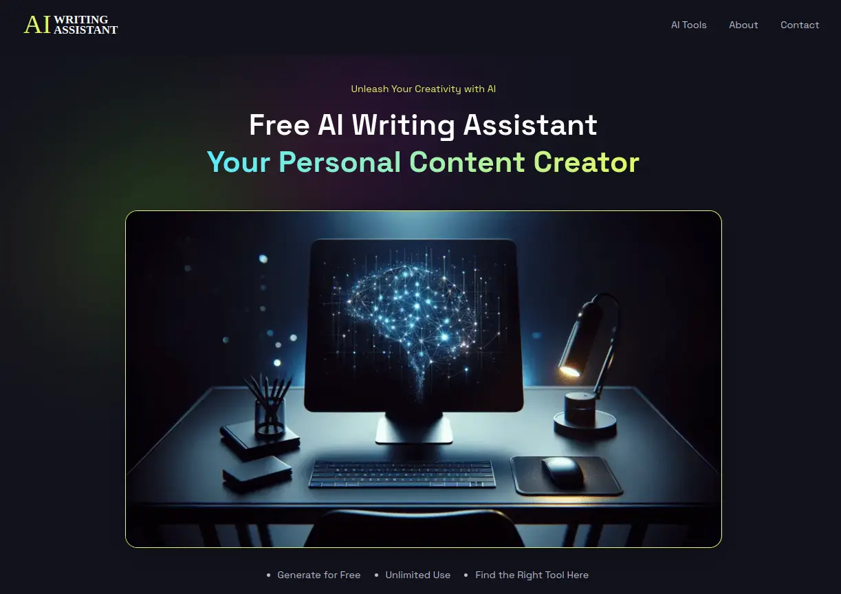 Free AI Writing Assistantwebsite picture