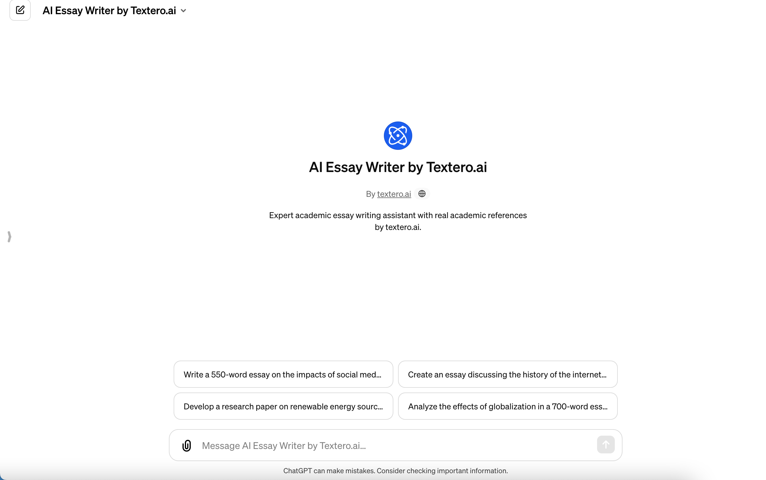 Textero AI GPT Essay Writerwebsite picture