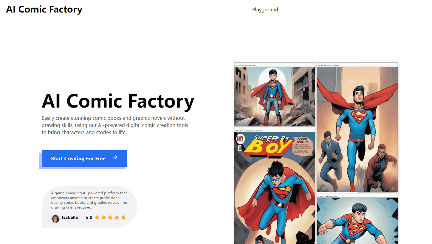 AI Comic Factory Artwebsite picture