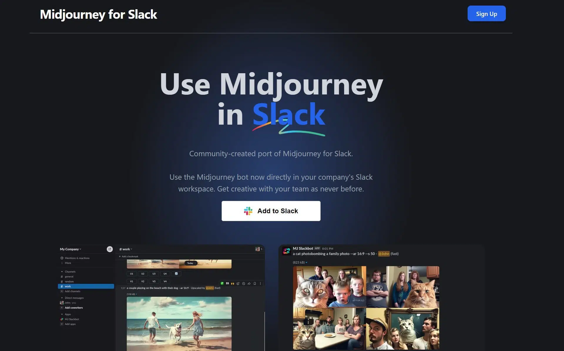 Midjourney for Slackwebsite picture