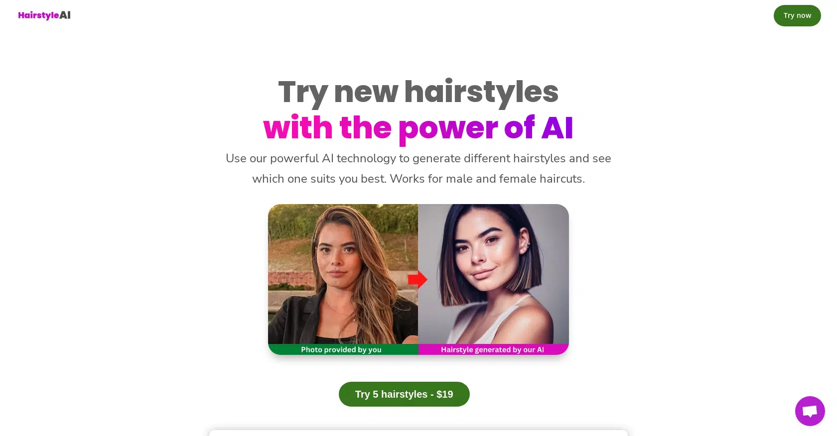 HairstyleAIwebsite picture