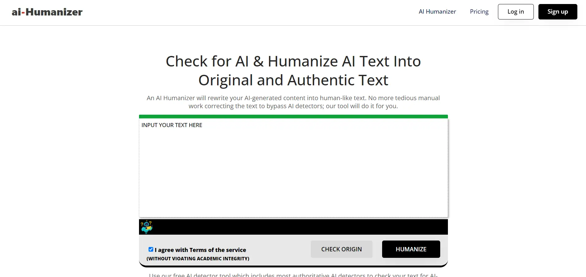 AI Humanizerwebsite picture