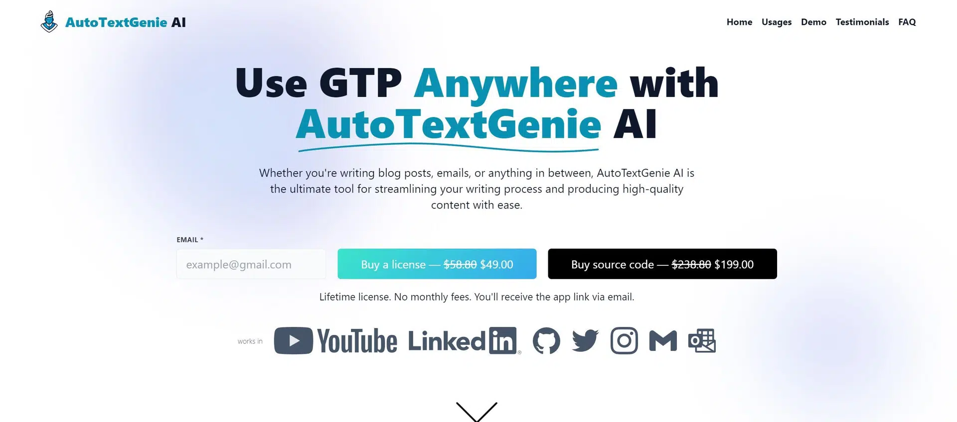 AutoTextGenie AIwebsite picture