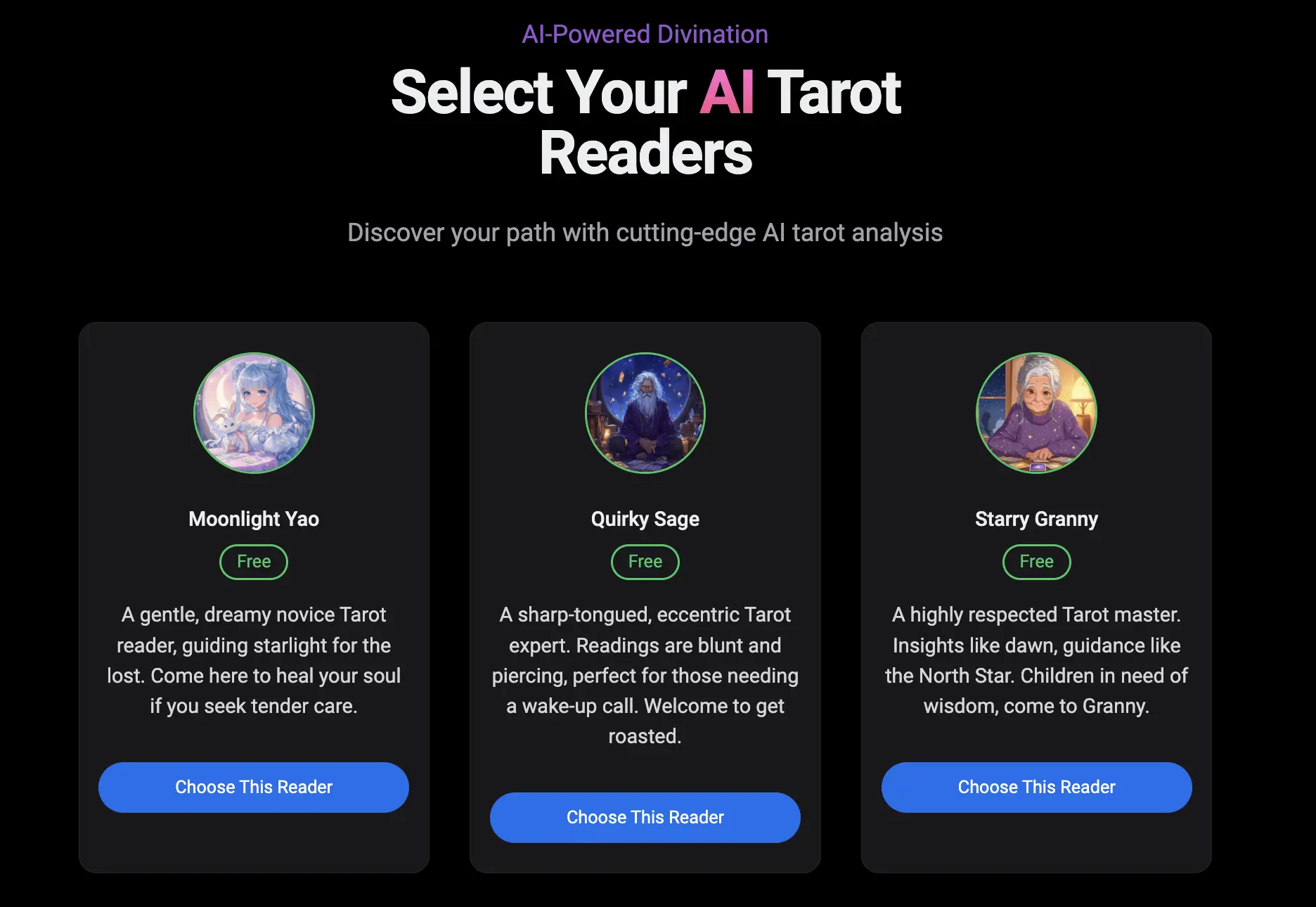 AI Tarotwebsite picture