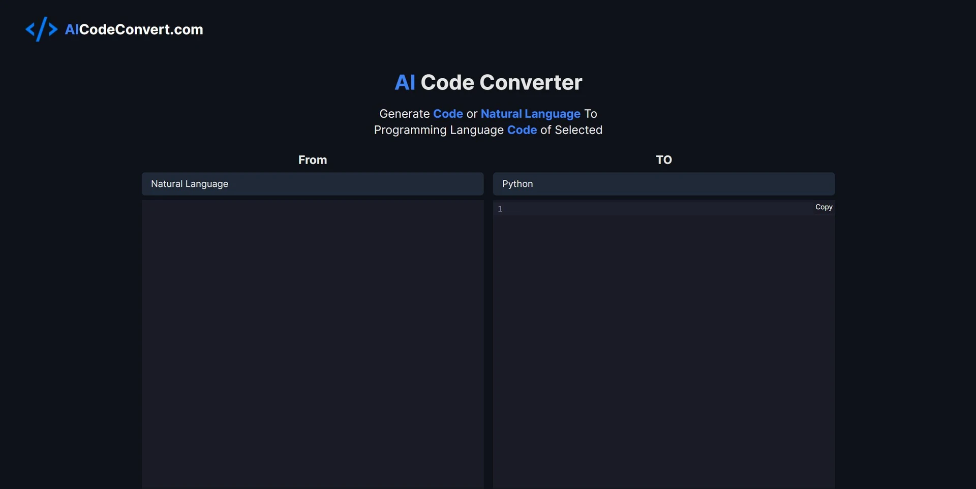 AI Code Converterwebsite picture