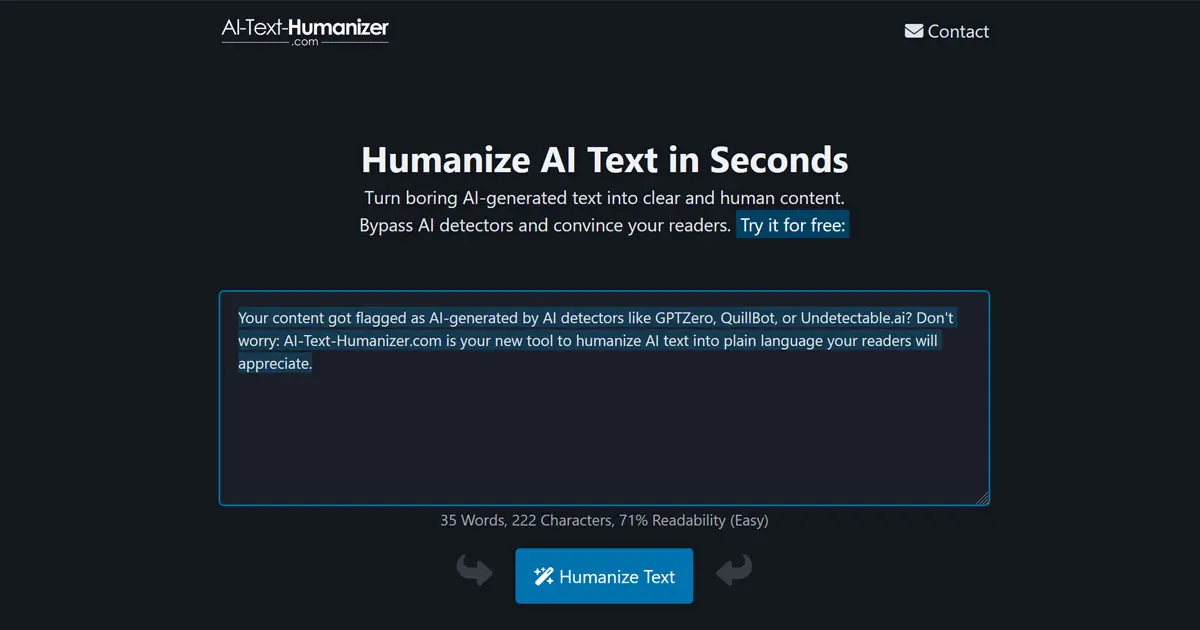 AI-Text-Humanizer website picture