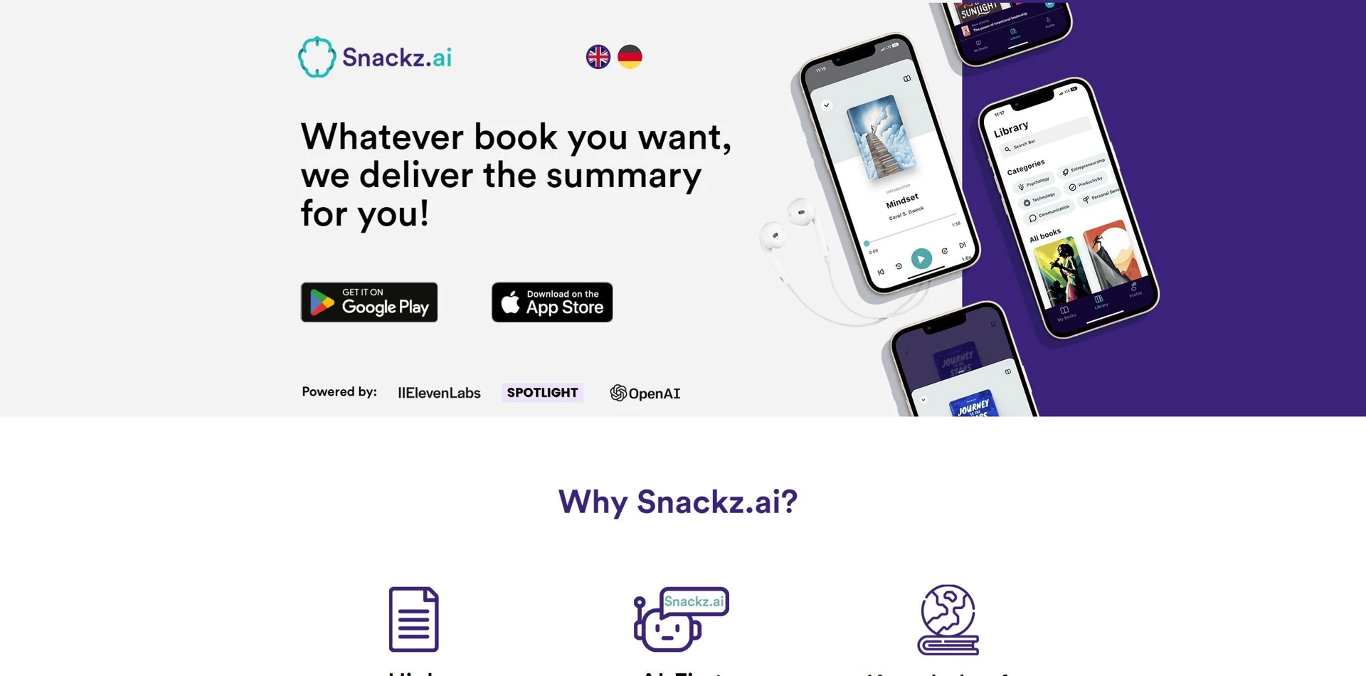 Snackz AIwebsite picture