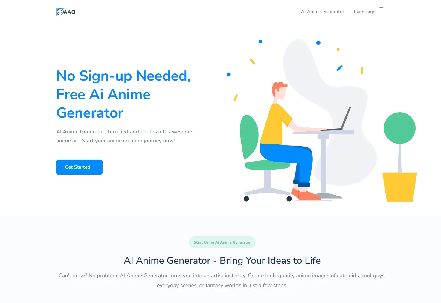 AI Anime Generator2website picture