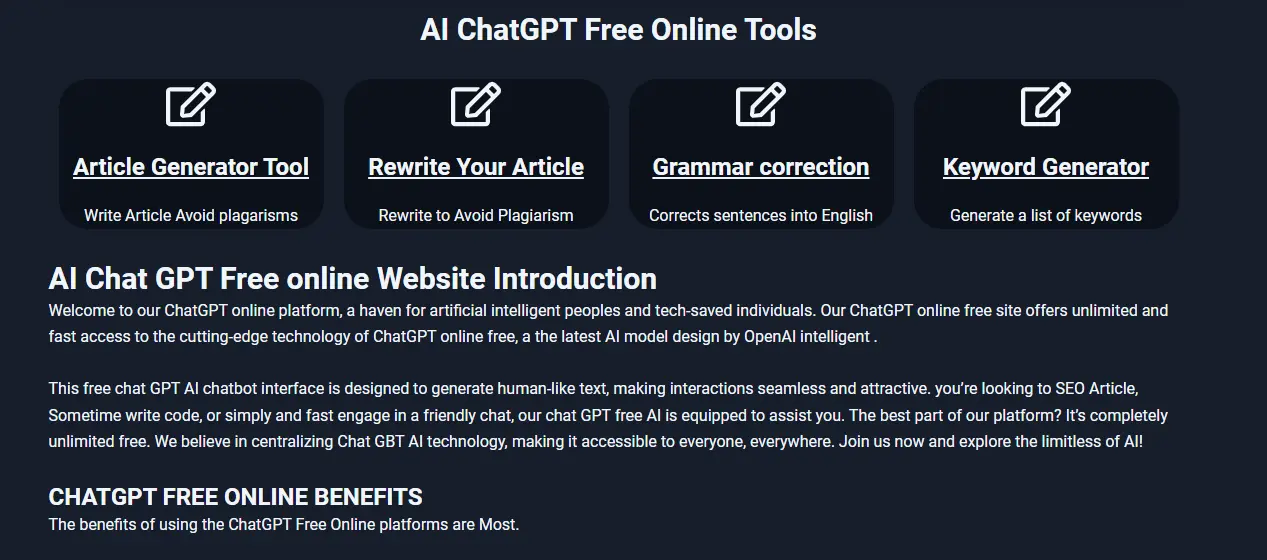 Chat GPT Free Onlinewebsite picture