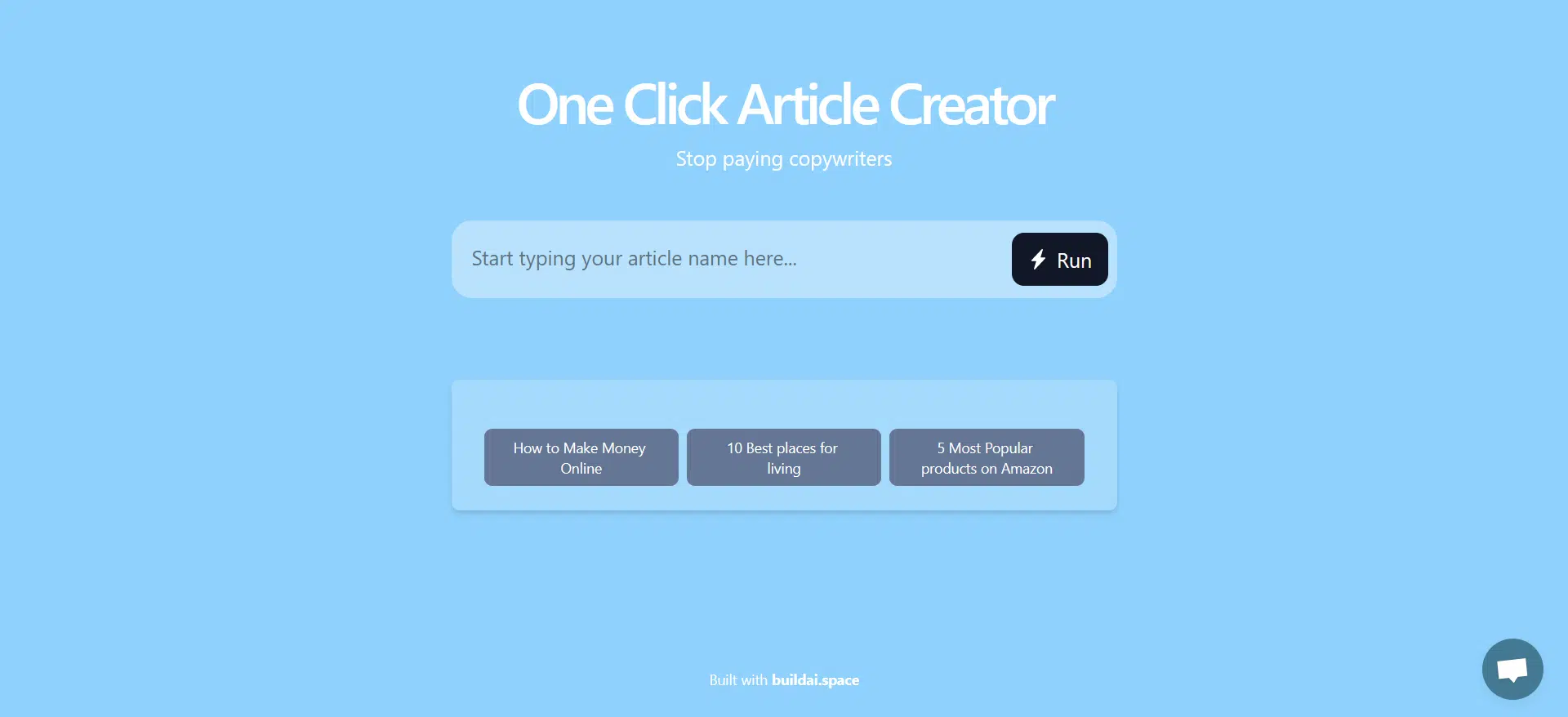 One Click Article Creatorwebsite picture