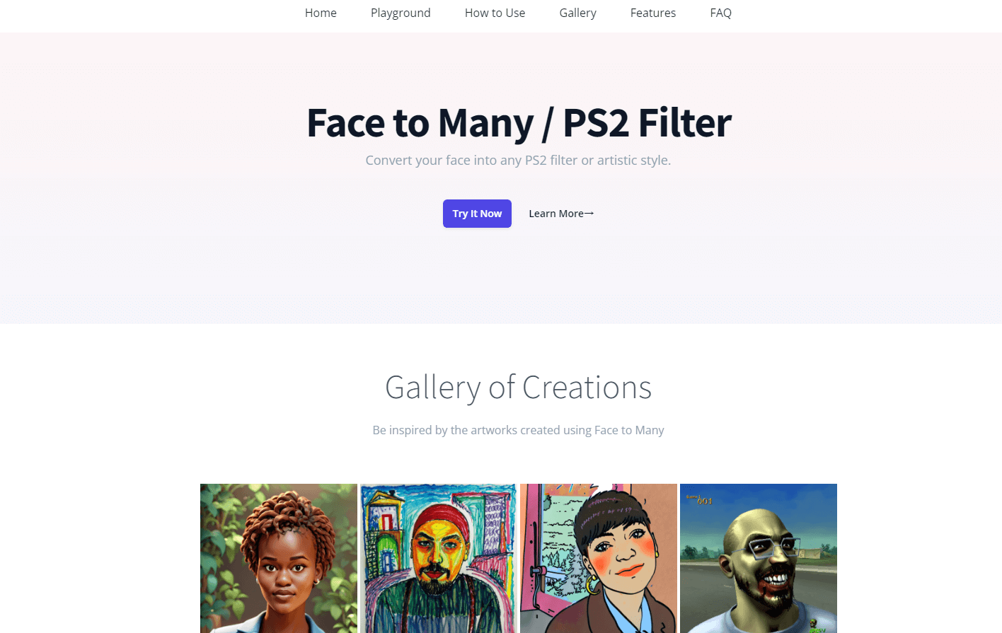 Face to Many(PS2Filters)website picture